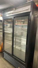 Used True GDM-41SL-HC-LD 47" Black Double Glass Door Refrigerator