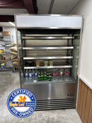 True TOAM-48-HC-TSL01 48" Stainless Steel Open Air Refrigerated Curtain Merchandiser