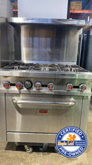 CPO Commercial Natural Gas 6 Burner Stove Top Range