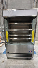 True TOAM-48-HC-TSL01 48" Stainless Steel Open Air Refrigerated Curtain Merchandiser