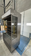 True TOAM-48-HC-TSL01 48" Stainless Steel Open Air Refrigerated Curtain Merchandiser