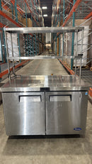 2023 Atosa MGF8402GR Double Door 48" Undercounter Refrigerated Work Table With Double Over Shelfs