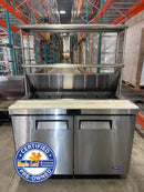 2024 Atosa MSF8302GR Double Door 48" Refrigerated Sandwich Prep Table With Double Over Shelfs
