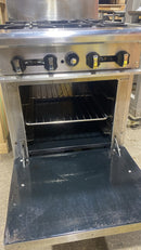 CPO Asber AER-4-24-NG 4 Burner Natural Gas Stove Top Range with Oven- 150,000 BTU