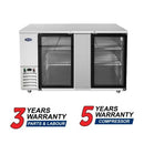Atosa MBB69GGR 69″ Stainless Steel Double Glass Door Back Bar Cooler