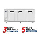 Atosa MBB90GR 90″ Triple Solid Door Stainless Steel Back Bar Cooler