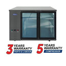 Atosa SBB48GGRAUS2 48″ Black Shallow Depth Double Glass Door Back Bar Cooler