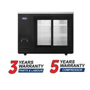 Atosa SBB48SGGRAUS2 48″ Black Shallow Depth Double Sliding Door Back Bar Cooler