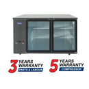 Atosa SBB59GGRAUS2 58″ Black Shallow Depth Double Glass Door Back Bar Cooler