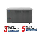 Atosa SBB59GRAUS2 58″ Black Shallow Depth Double Door Back Bar Cooler