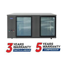 Atosa SBB69GGRAUS2 68″ Black Shallow Depth Double Glass Door Back Bar Cooler