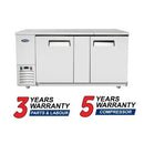 Atosa SBB69GRAUS1 68″ Shallow Depth Double Solid Door Back Bar Cooler