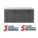Atosa SBB69GRAUS2 68" Double Solid Door Shallow Depth Back Bar Cooler