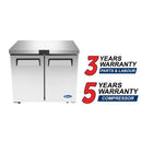 Atosa MGF36FGR Undercounter 36" Double Door Freezer Work Table