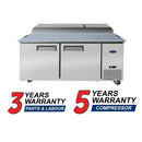 Atosa MPF8202GR Double Door 67" Refrigerated Pizza Prep Table