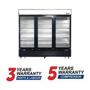Atosa MCF8729GR 82" Wide Triple Glass Sliding Door Display Refrigerator