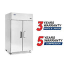 Atosa MBF8129GR Double Solid Door 52" Wide Stainless Steel Refrigerator/Freezer