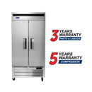 Atosa MBF8506GR Bottom Mount Slim Double Solid Door 40" Wide Stainless Steel Refrigerator