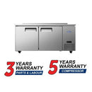 Atosa  MGF67GR Double Door 67" Side Mounted Work Top Refrigerator With Backsplash