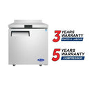 Atosa MGF8408GR 27" Solid Door Undercounter Worktop Refrigerator With Backsplash