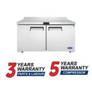Atosa MGF8414GR 60″ Double Door Undercounter Worktop Freezer With Backsplash