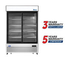 Atosa MCF8709GR Double Sliding Door 54" Wide Stainless Steel Display Refrigerator