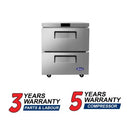 Atosa MGF8420GR 27″ Single Door Two-Drawer Undercounter Freezer Work Table