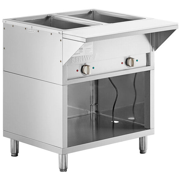 Maple Leaf EST-2SW-CB Electric 2 Well Steam Table - 120V, Enclosed Cabinet