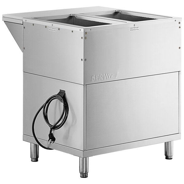 Maple Leaf EST-2SW-CB Electric 2 Well Steam Table - 120V, Enclosed Cabinet