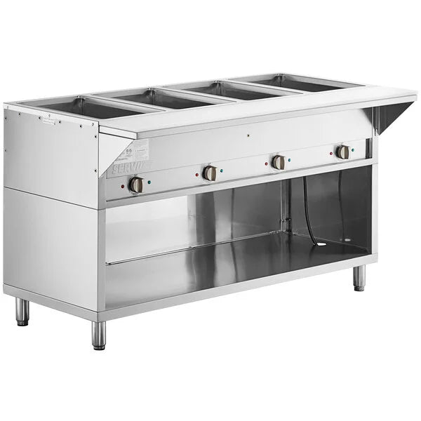 Maple Leaf EST-4SW-CB Electric 4 Well Steam Table - 208-240V, ENCLOSED CABINET