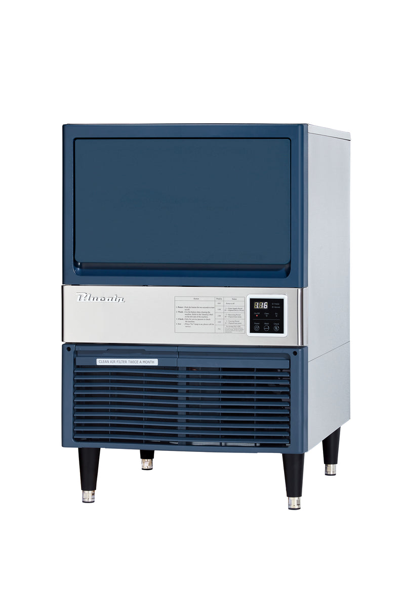 Blue Air BLUI-150A Undercounter Ice Machine, Crescent Shaped Ice Cubes -150 lbs/24 HRS,66LBS Storage
