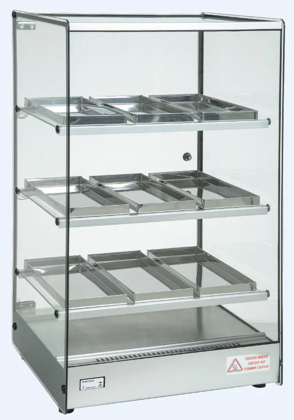 CELCOOK ERATO Line 18" Wide Heated Display Case - CHD-TOWER (9 Tray Capacity)