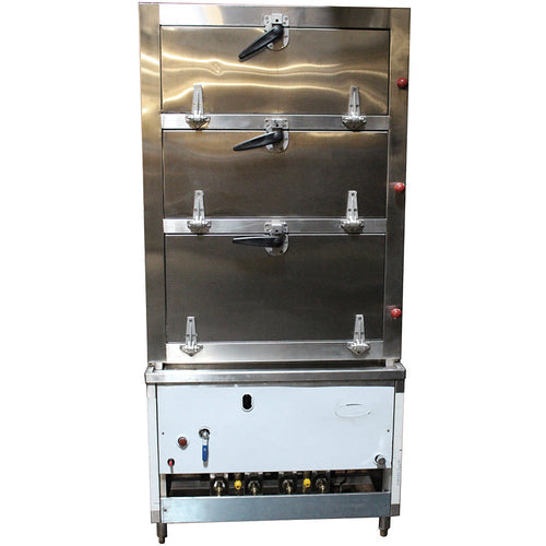 Cambo HES-C-3 Natural Gas 3 Door Steaming Cabinet