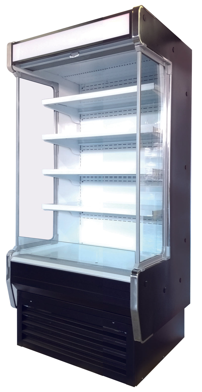 Windchill Pro WPOD-36VG Refrigerated Grab And Go 36" Wide Open Display Merchandiser/Cooler with Glass Sides