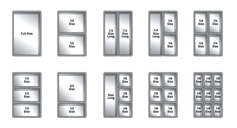 Heavy duty (22 Gauge) Stainless Steel Steam Table GN Pans - Various Sizes