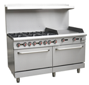 Blue Flame HFSO60-24G Commercial Natural Gas/Propane 6 Burners with 24" THERMOSTATIC Griddle Stove Top Range