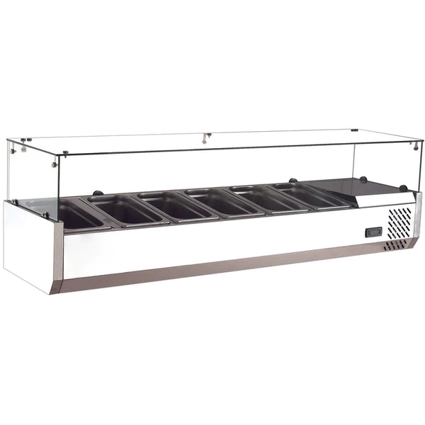 Nordic Air Refrigerated 59" Topping Rail with Glass Sneeze Guard