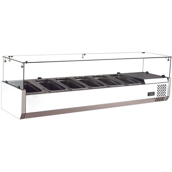 Nordic Air NTR-60 Refrigerated 59" Topping Rail with Glass Sneeze Guard