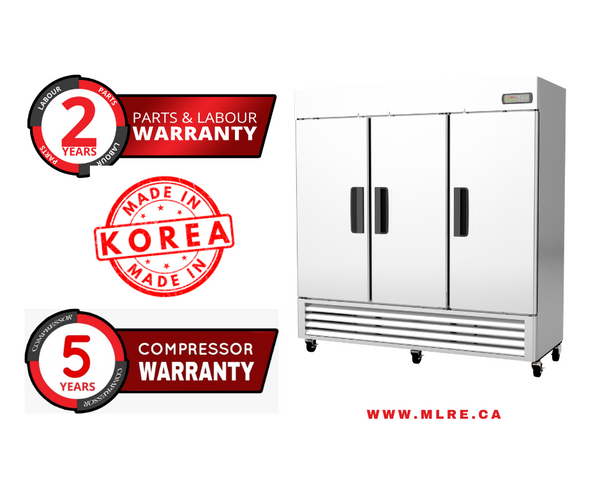 Windchill Pro Stainless Steel Triple Solid Door 82" Wide Reach-in Refrigerator