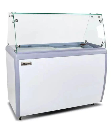 Maple Leaf 72" Ice Cream Dipping Cabinet / Freezer with Flat Sneeze Guard and 370 L Capacity