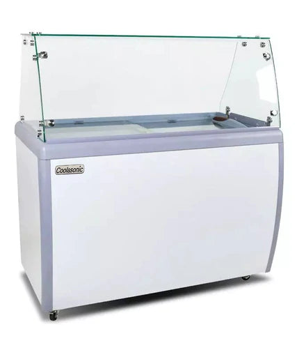 Maple Leaf 50" Ice Cream Dipping Cabinet / Freezer with Flat Sneeze Guard and 290 L Capacity