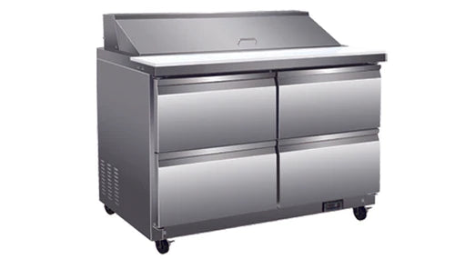 North-Air Double Door 48" Refrigerated Salad & Sandwich Prep Table With 4 Drawers