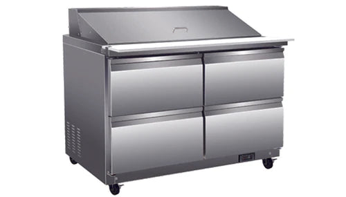 North-Air Double Door 48" Refrigerated Mega Top Salad & Sandwich Prep Table With 4 Drawers