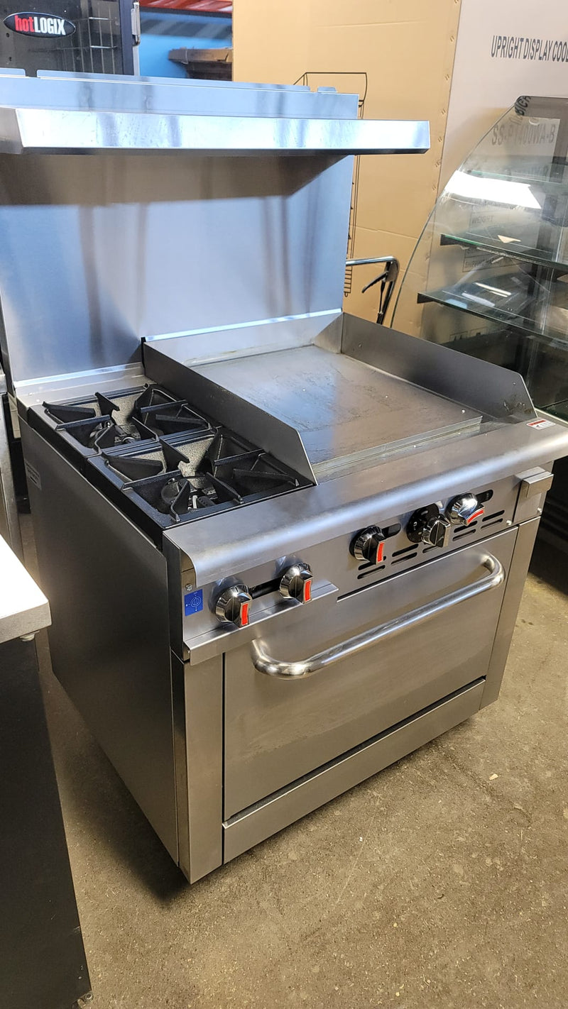 Blue Flame 36 Commercial Natural Gas 2 Burners with 24 Griddle Stove Top Range