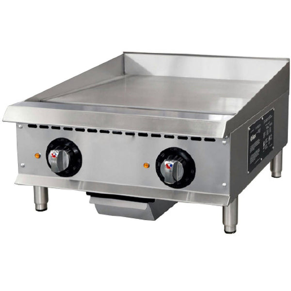 Maple Leaf Electric 24" Thermostatic Griddle -1" Steel Plate, 240v/Single or Three Phase