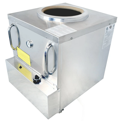 Baba Clay BCTAN-3028 30" x 28" Natural Gas Stainless Steel Square Drum Tandoor Oven - 48,000 BTU
