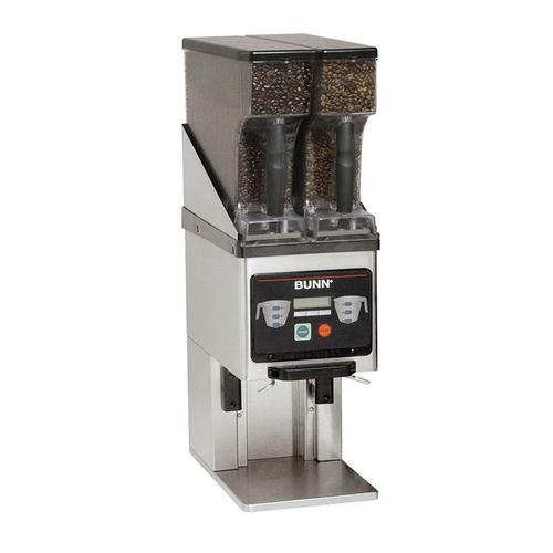 Bunn MHG-SS Funnel Coffee Grinder with Two Containers, LCD Screen & 3 Pre-Set Batch Size Settings