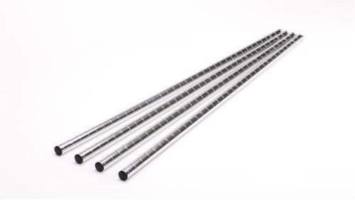 Canarac Chrome/Black Epoxy Wire Shelf Poles (Set of 4) - Various Sizes