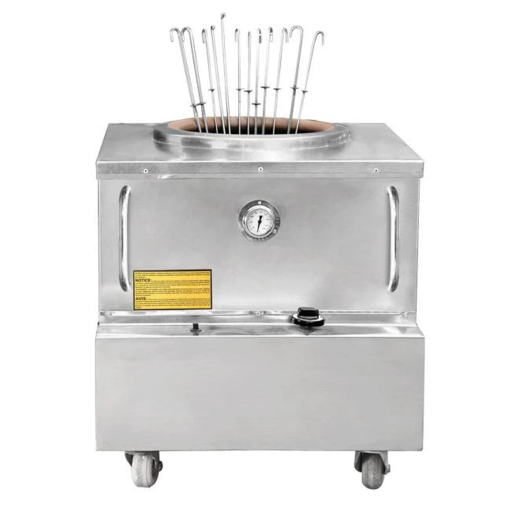 Baba Clay 30" x 28" Natural Gas Stainless Steel Square Drum Tandoor Oven - 48,000 BTU