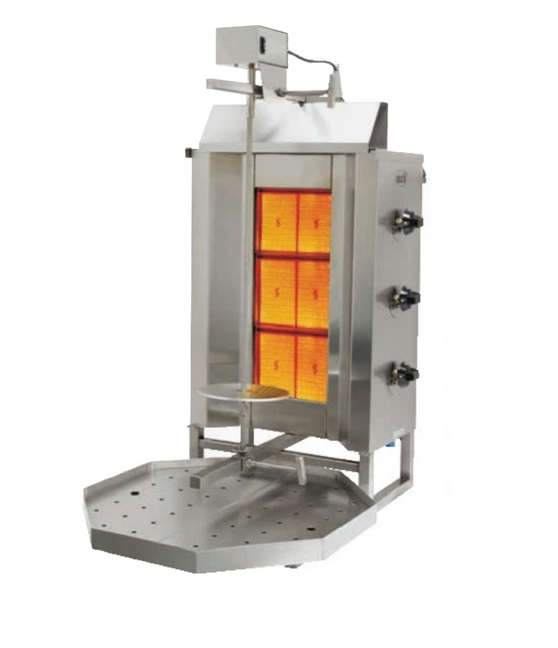 Ozti 3GD Natural Gas/Propane 3 Burner Shawarma Doner/Gyro Broiler